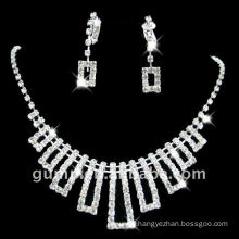 clear stone necklace rhinestone jewelry set